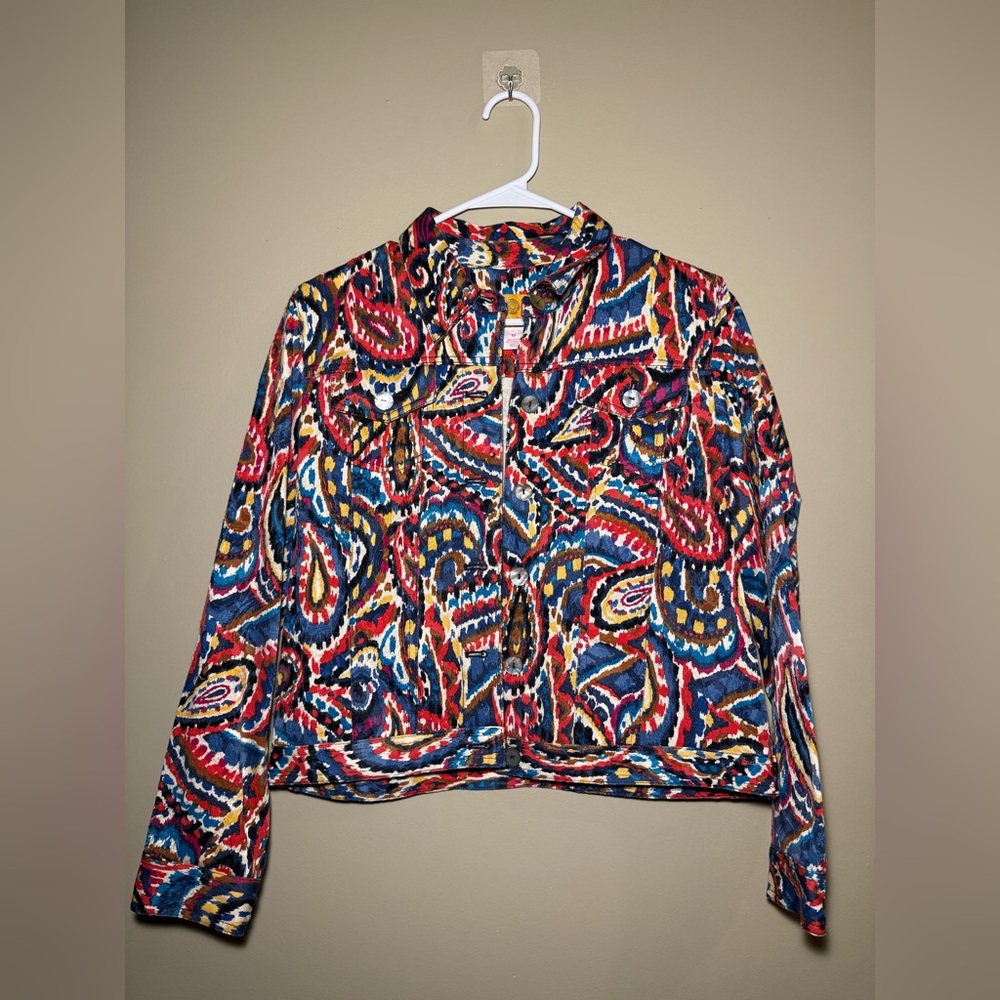Ruby Rd. Colorful Paisley Print Jacket